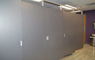 Grey large bathroom partitions