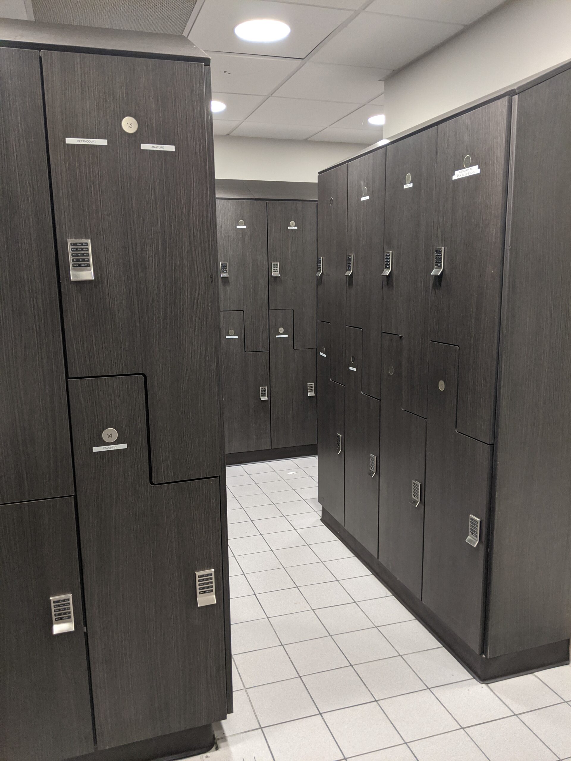 Lockers with keypads