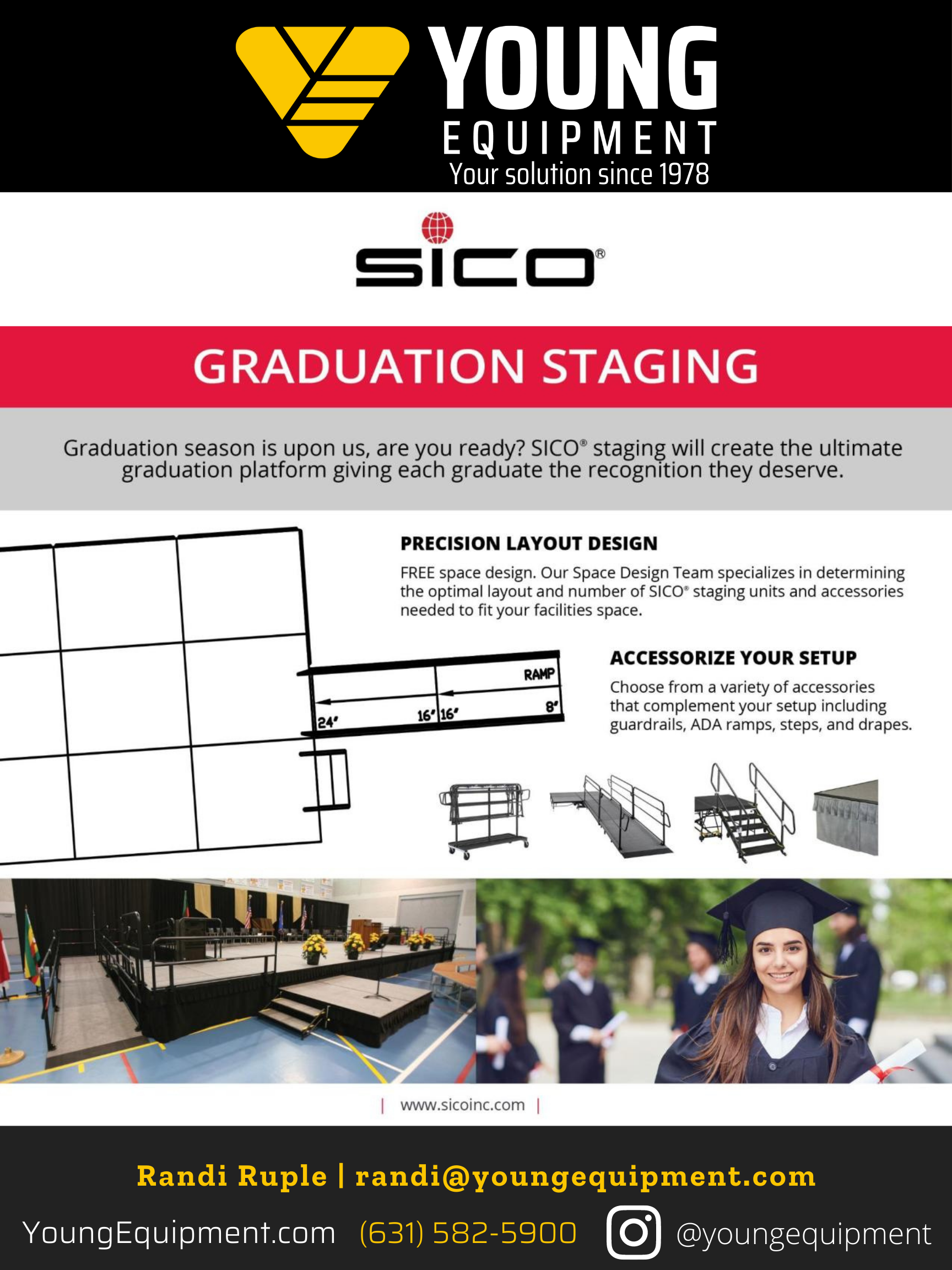 A layout design flyer for a graduation platform