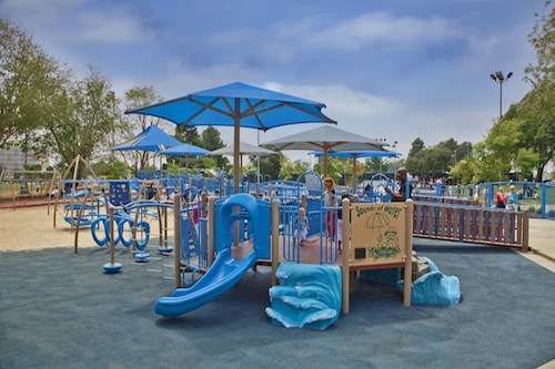 Blue playground area